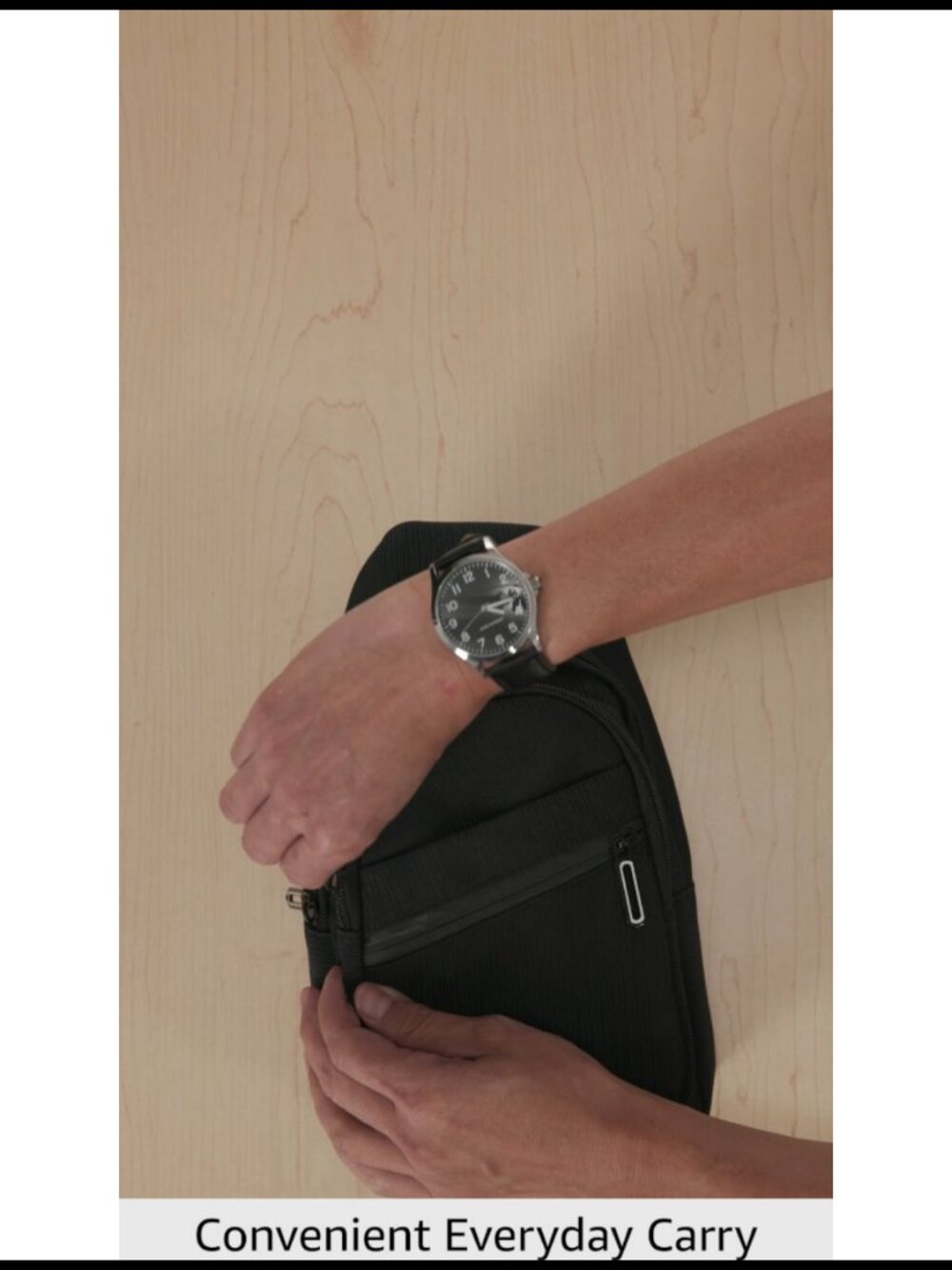 Lightweight Water Resistant Nylon Crossbody Sling Bag Travel Hiking Daypack - Picture 6 of 6